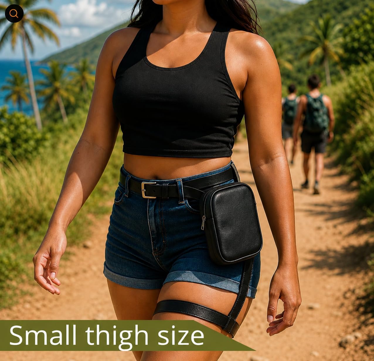 Leg Bag Women's Leg Strap Bag Faux Leather Thigh Bag Women's Waist Bag Belt Bag - Leg Bag for Women Leather Synthetic, black, standard size, BLACK CU