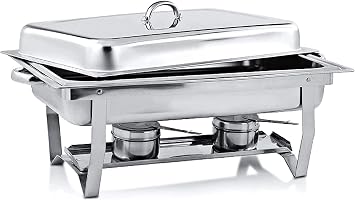 Food Warmer, Chafing Dish Stainless Steel Chafing Dish, Food Warmer Buffet Chafing Dishes Set for Catering Buffet Warmer with Folding Frame