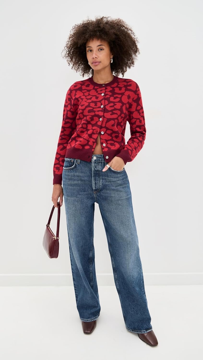 Women's Leopard Crew Cardigan