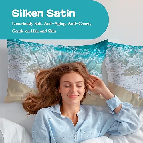 Vista 70 de Funda de almohada de satén para cabello y piel, más suave que la funda de almohada de seda de morera, 1 paquete, funda de almohada de satén con Rosa