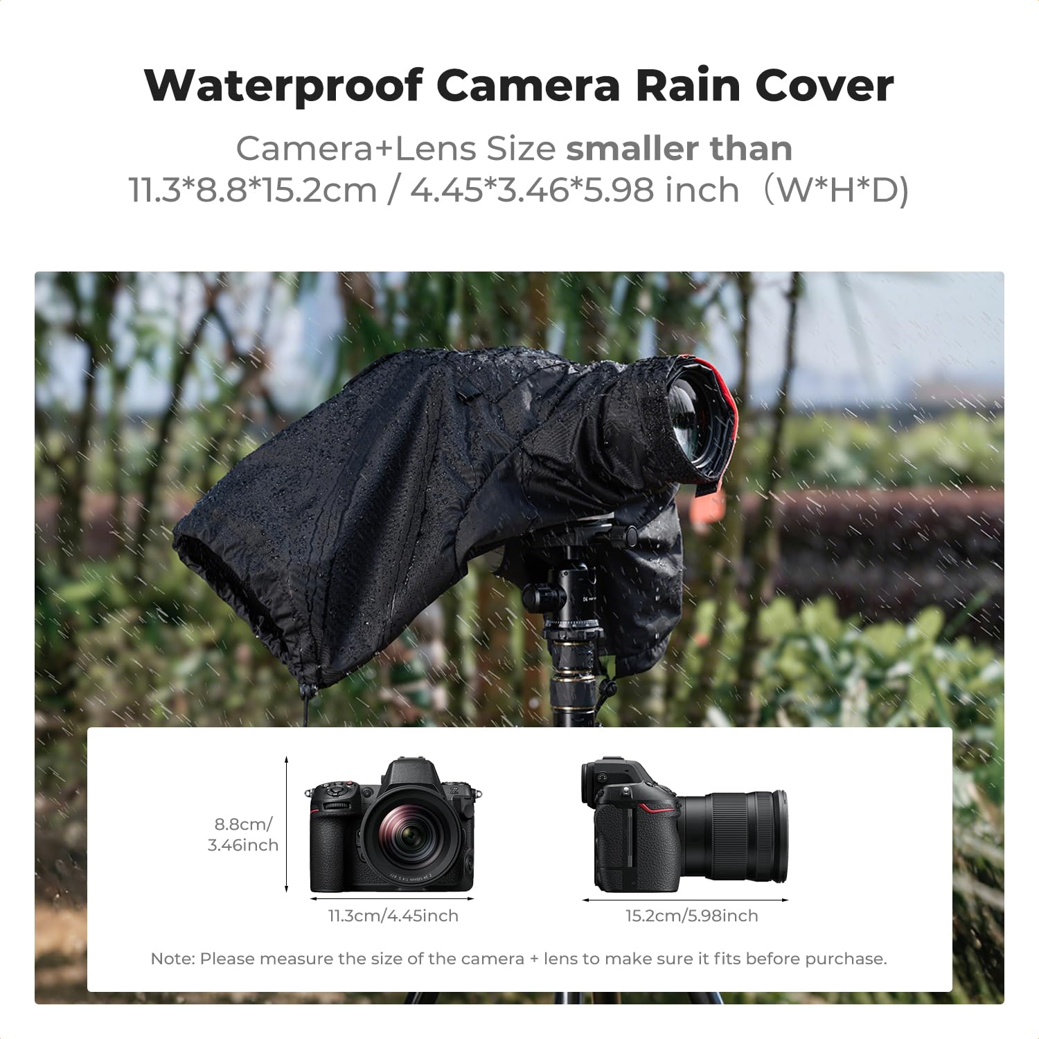K&F Concept Wodoodporna obudowa lustrzanki cyfrowej | Kompatybilny z Canon, Nikon, Sony Chroni przed deszczem i wilgocią, idealny do użytku na zewnątrz BR01