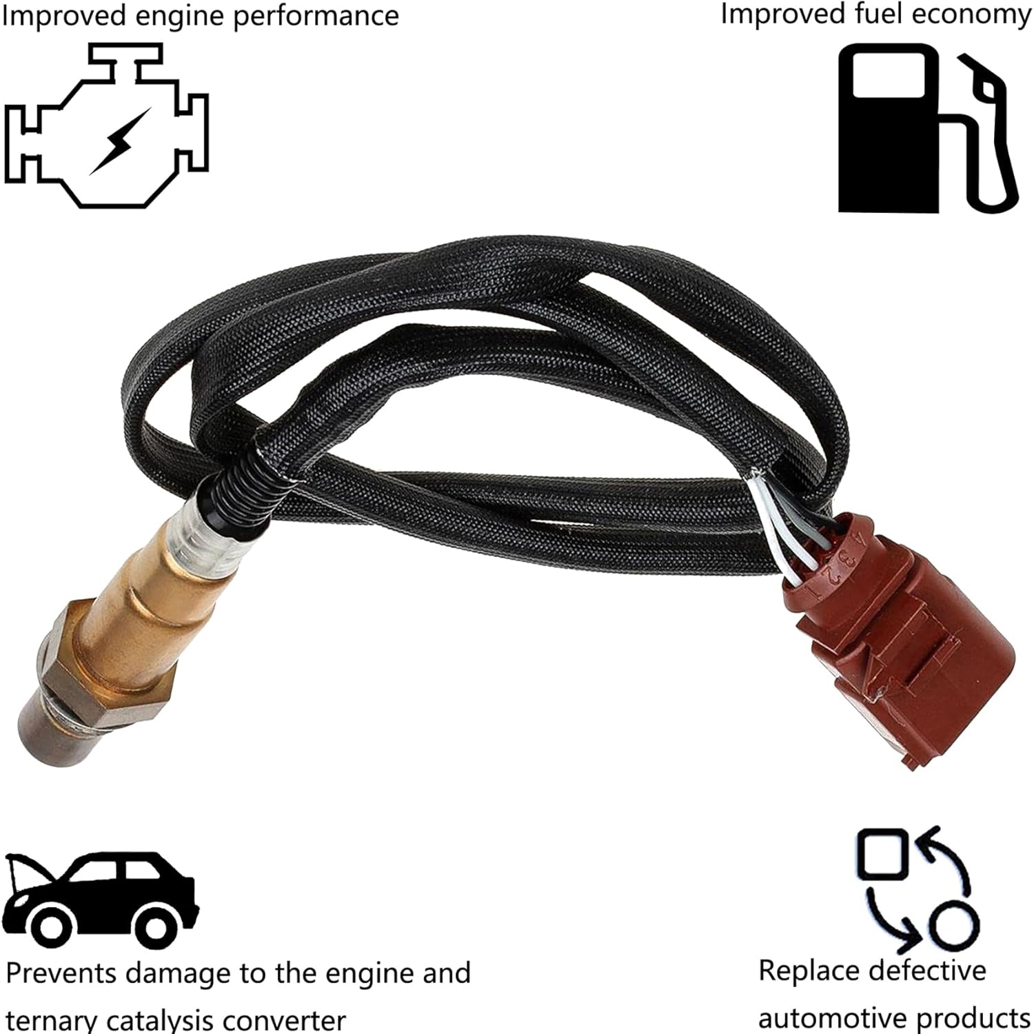 Dropwater Front Oxygen Sensor Compatible with Audi Vw Beetle Cc Jetta Golf Eos Cc 2.0L 2014-2006 Upstream O2 Sensor 234-4829