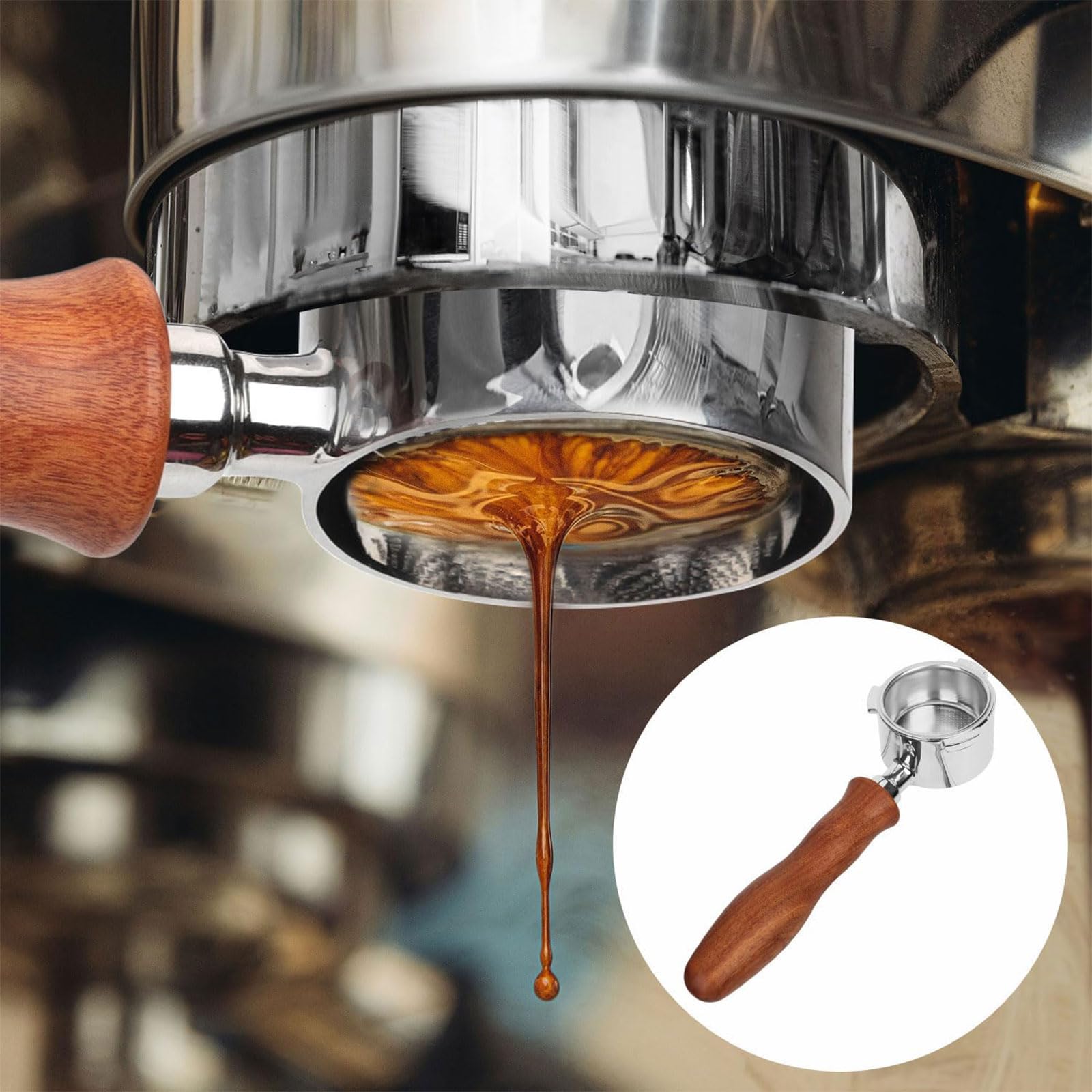 Porte-filtre sans fond de 51 mm pour distribution d'eau et café en acier inoxydable de qualité alimentaire pour machine de 51 mm