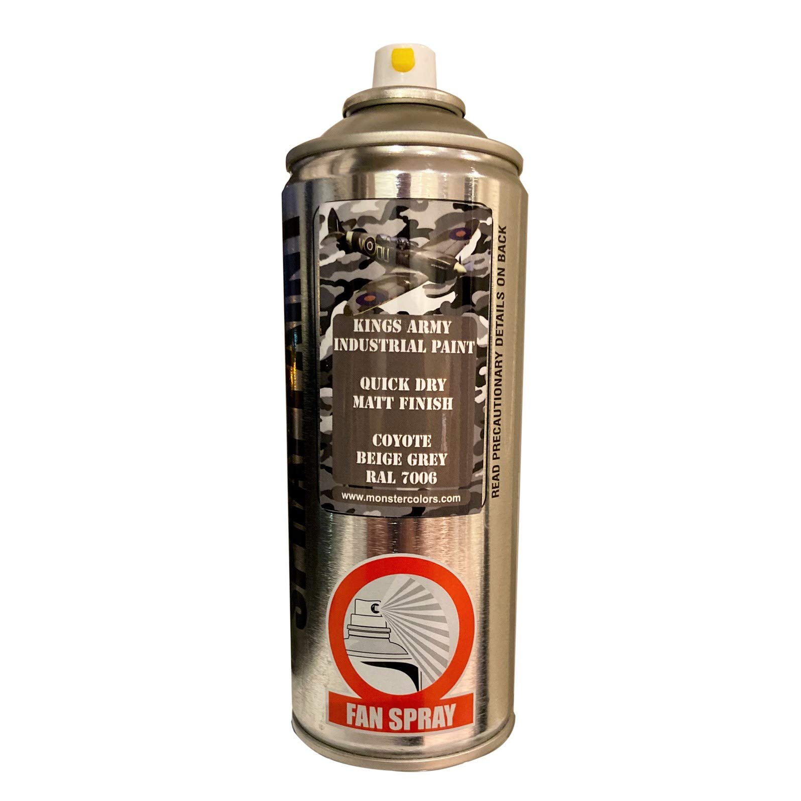 Kings Army Coyote Ral Colour 7006 Acrylic Military Matt Spray Paint 400ml Military Vehicle Paint, Airsoft, Paintball, Model Maker Paint, Fishing, Wargames Miniature Modelling