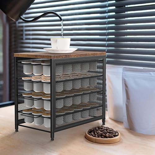 Miniatura 2 de NANANARDOSO Soporte para cápsulas de café para mostrador, cajón de cápsulas de café de 4 niveles para cajón de almacenamiento de tazas K,