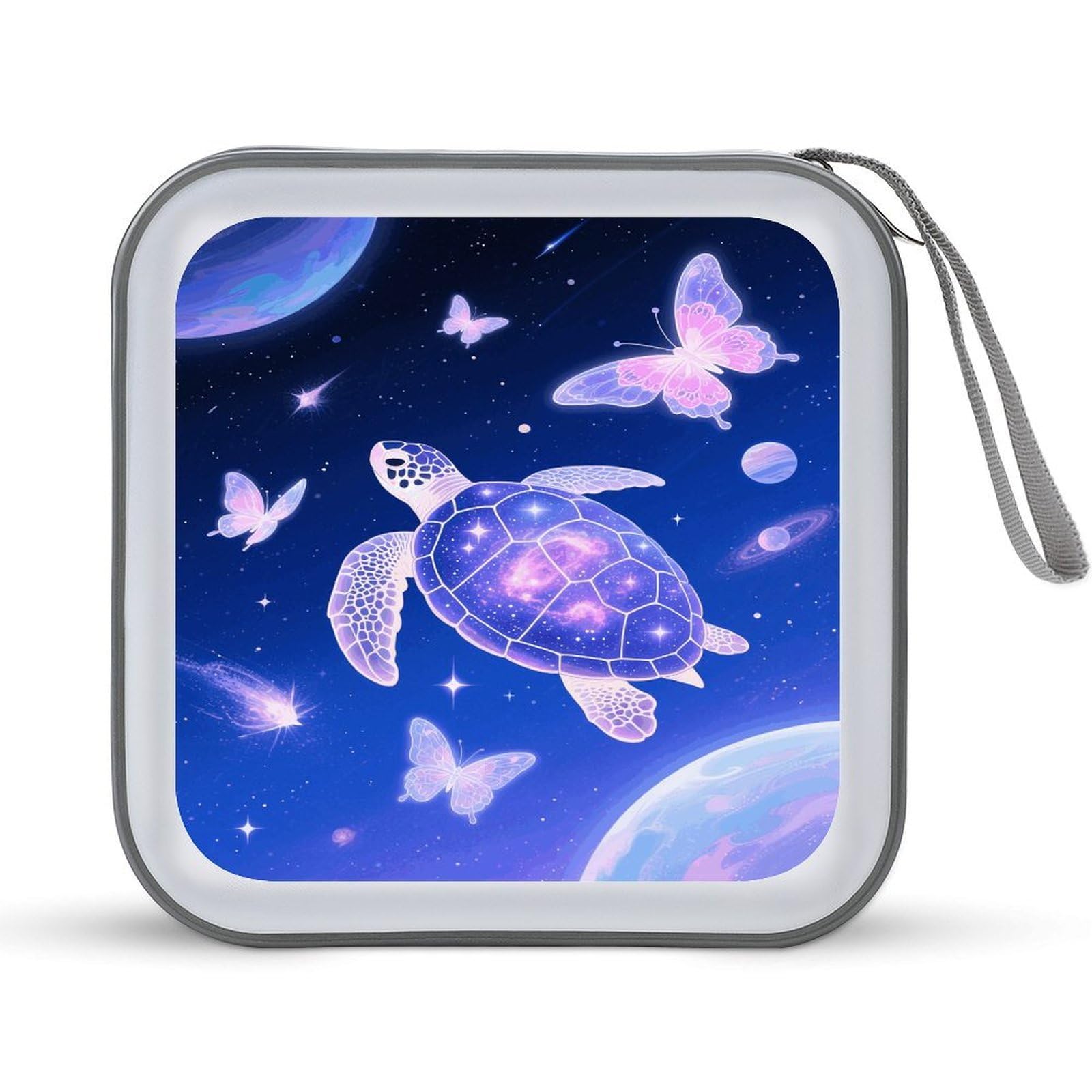 VstaDank Turtle DVD Case With Zipper Portable CD Case Hardshell DVD VCD Binder Storage Box EVA Protective Blu-ray Wallet 40 Capacity CD Wallet Movie Music Media Disc Wallets