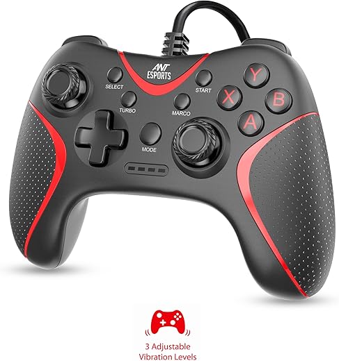 Ant Esports GPL200 Wired Gaming Controller Game Controller Joystick with Dual-Vibration Turbo and Trigger Buttons for Windows PC/ PS3/ Android TV…