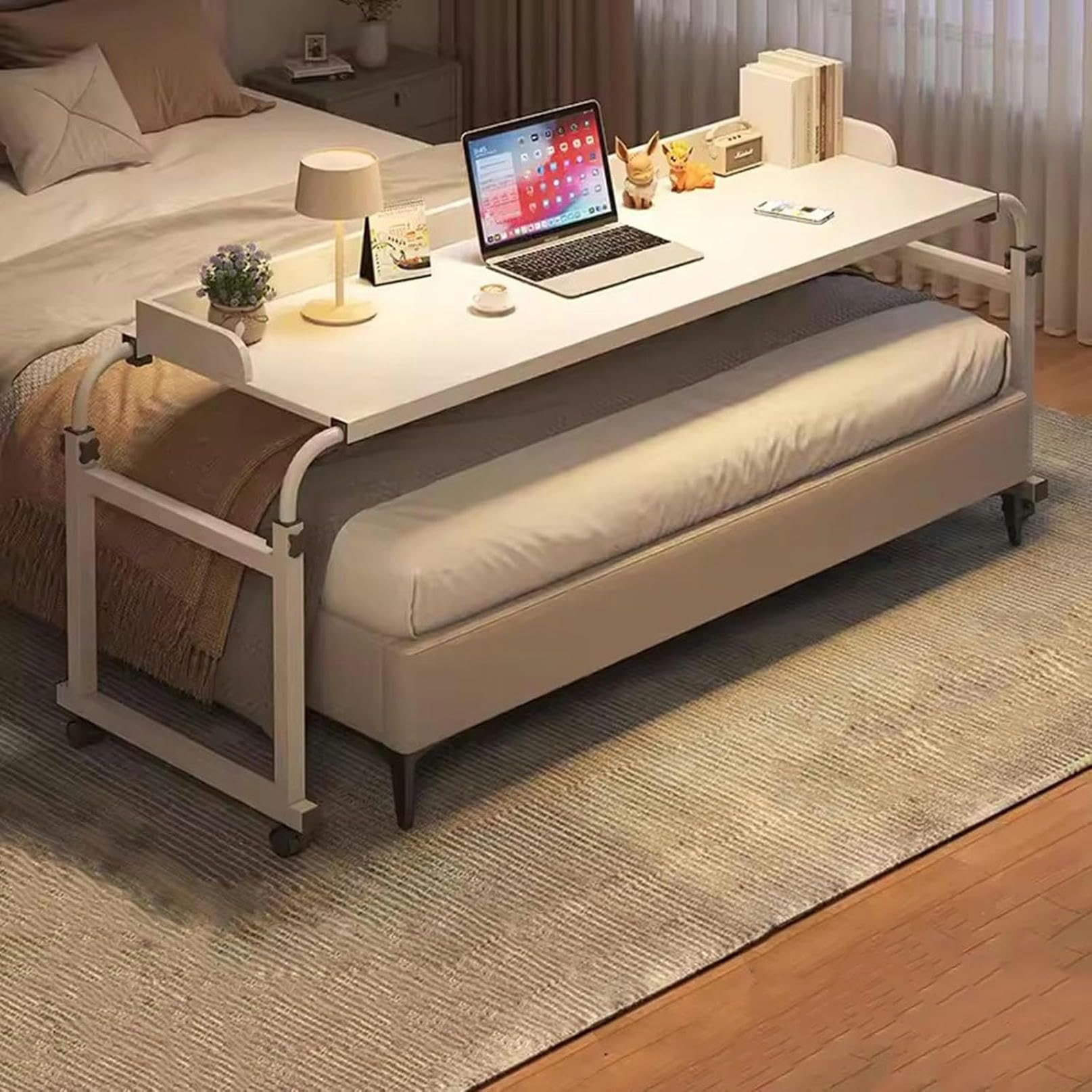 Table de lit avec roulettes hauteur réglable pour travailler et manger