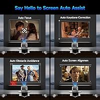 Vista 4 de Magcubic Proyector inteligente 4K, proyector portátil con WiFi y Bluetooth, TV Stick integrado, enfoque automático y evitación de obstáculos, 650