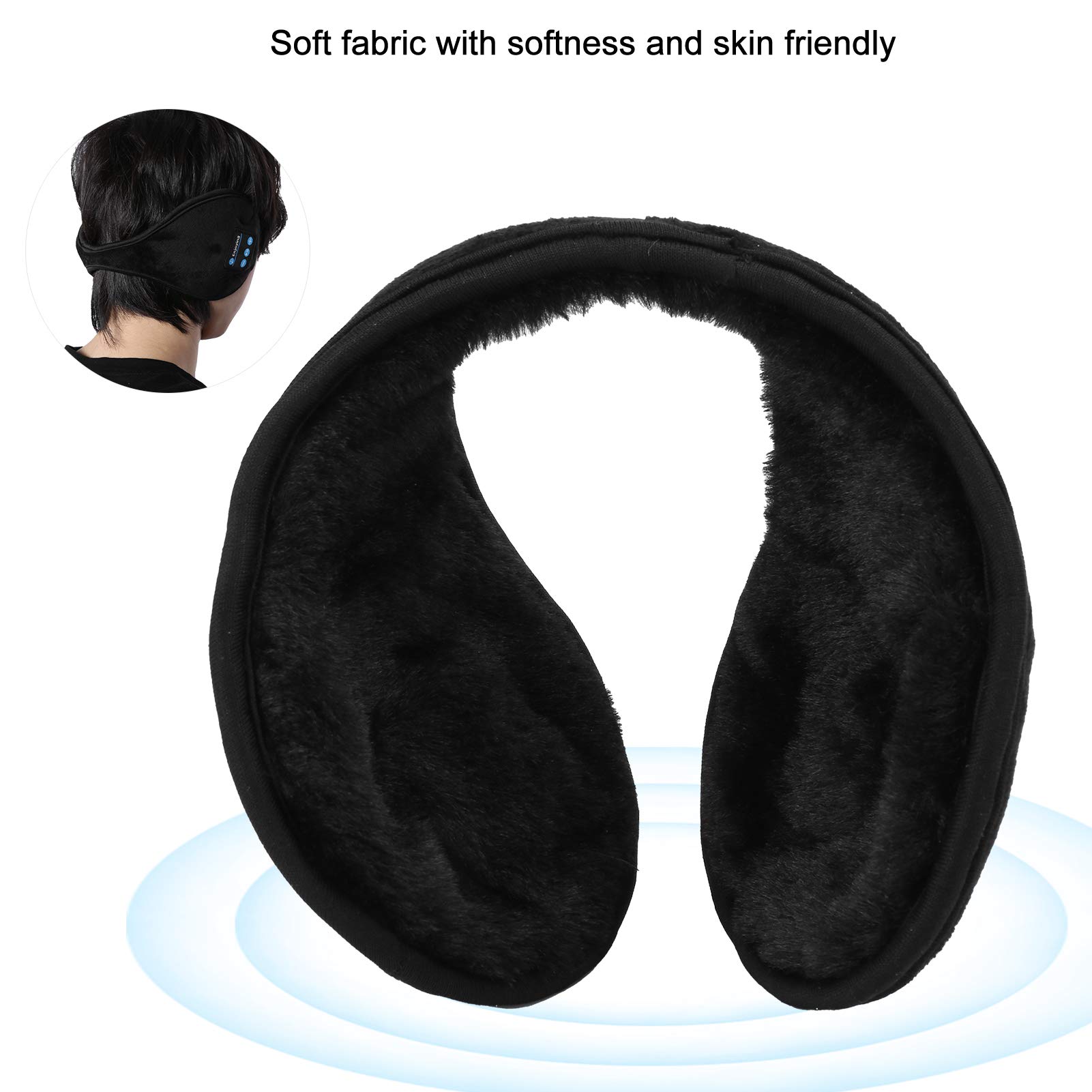 Tiiyee Calentadores De Oídos Bluetooth, Piel Suave Música De Invierno Orejeras Orejeras Inalámbricas Auriculares Auriculares Recargables Amigables Calentador De Oídos Para Deportes