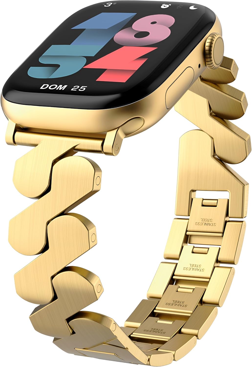 Elegant Metal Bands for Apple Watch for Women 38mm 40mm 41mm 42mm, Compatible with iWatch Series 11/10/9/8/7/6/5/4/3/2/1, SE 3/2/1, Stainless Steel Bracelet Strap with Secure Clasp, Gold