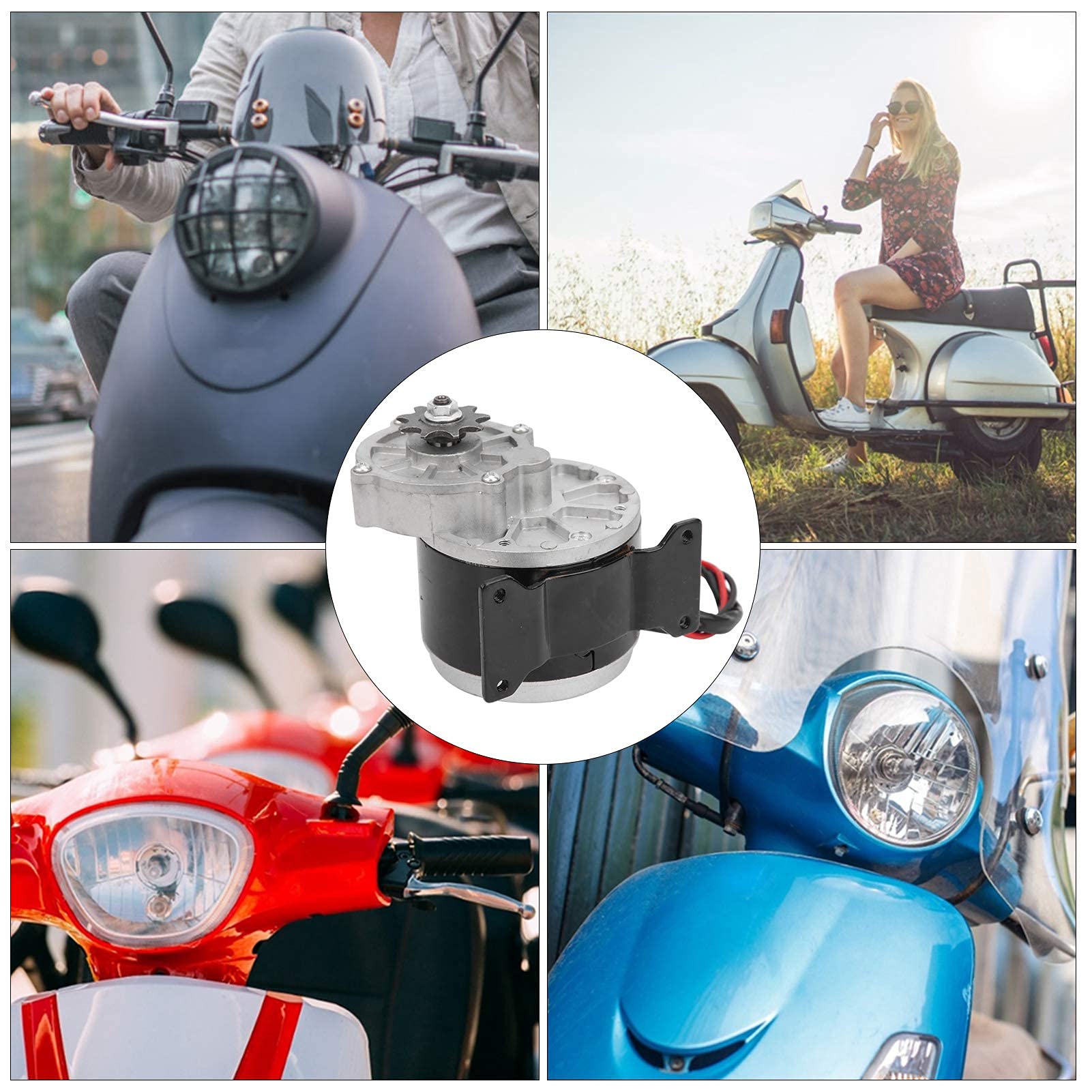 VGEBY Moteur électrique, Moteur électrique de Vitesse de Roue de chaîne de contrôleur de Vitesse de Moteur électrique de CC 12V 250W