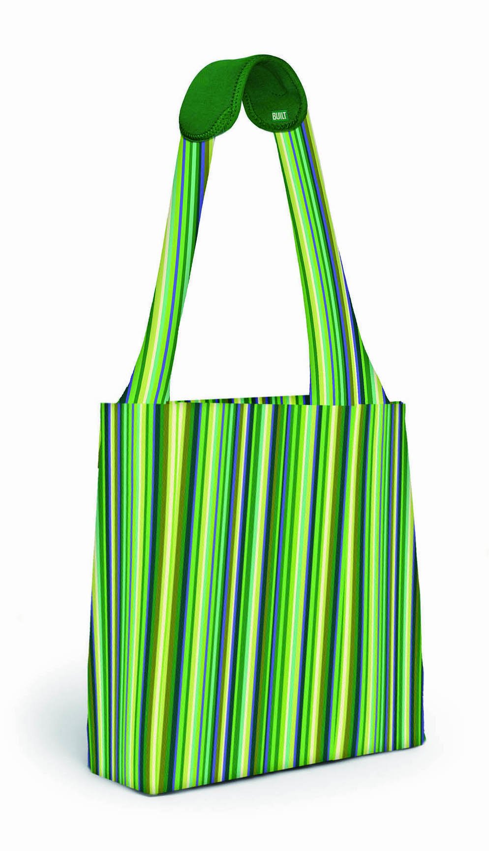 BuiltNY Reusable Shopper, Emerald Stripe
