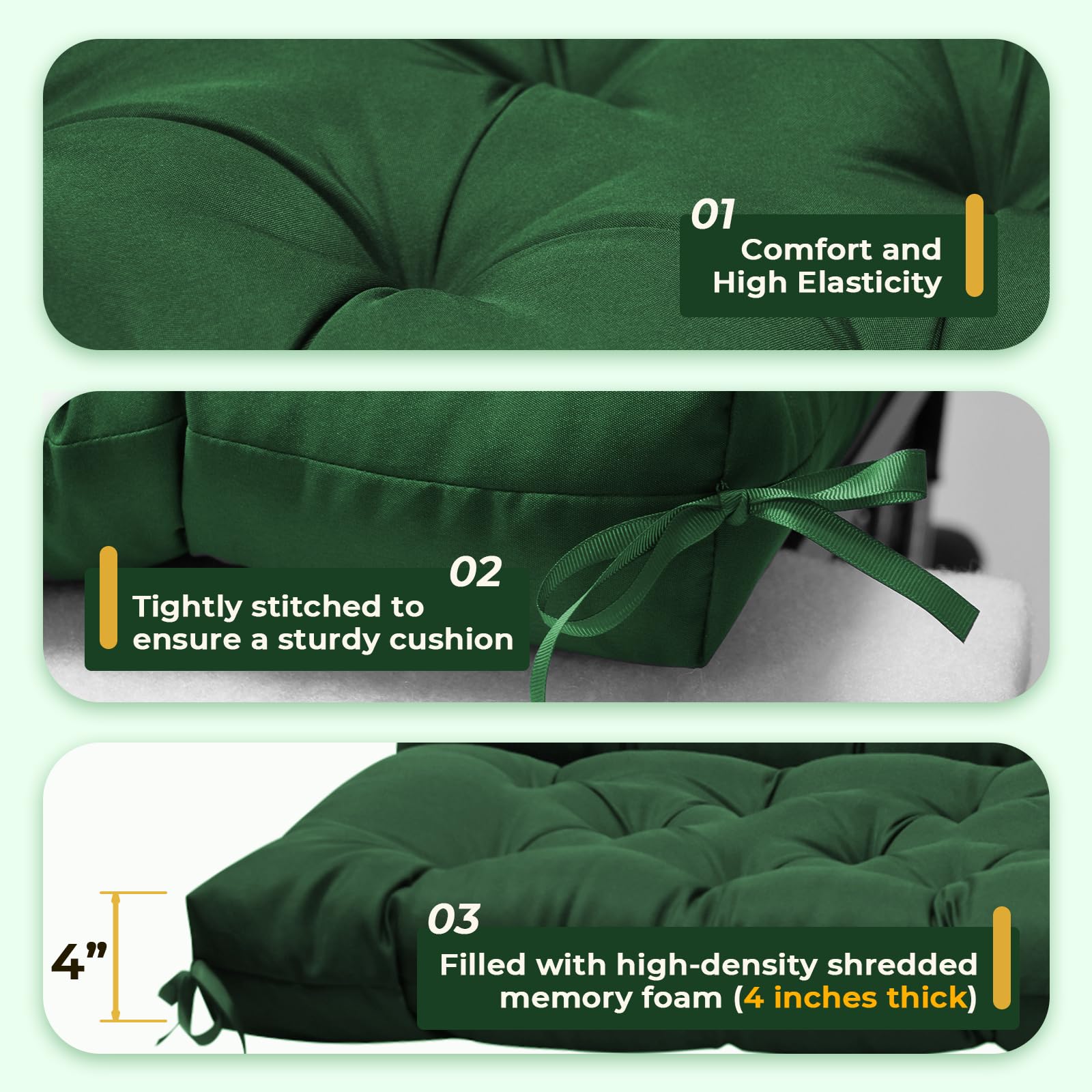 Outdoor Patio Cushions VKETU Cushions, Three Seat Swing