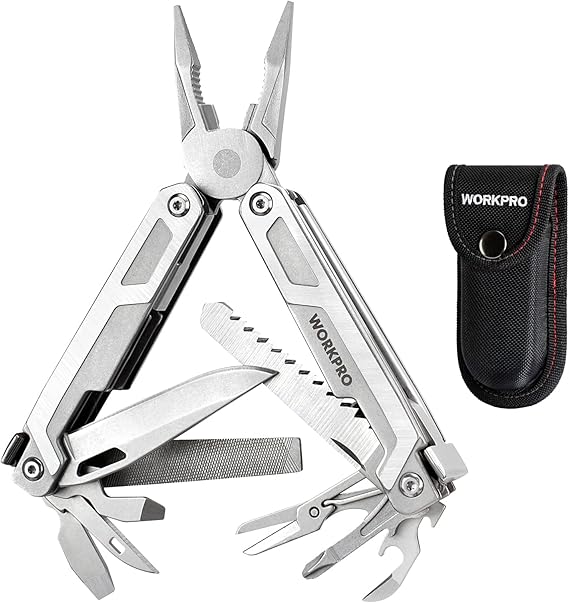 WORKPRO Multitool, 15in1 Multi Tool Pocket Knife with Screwdriver