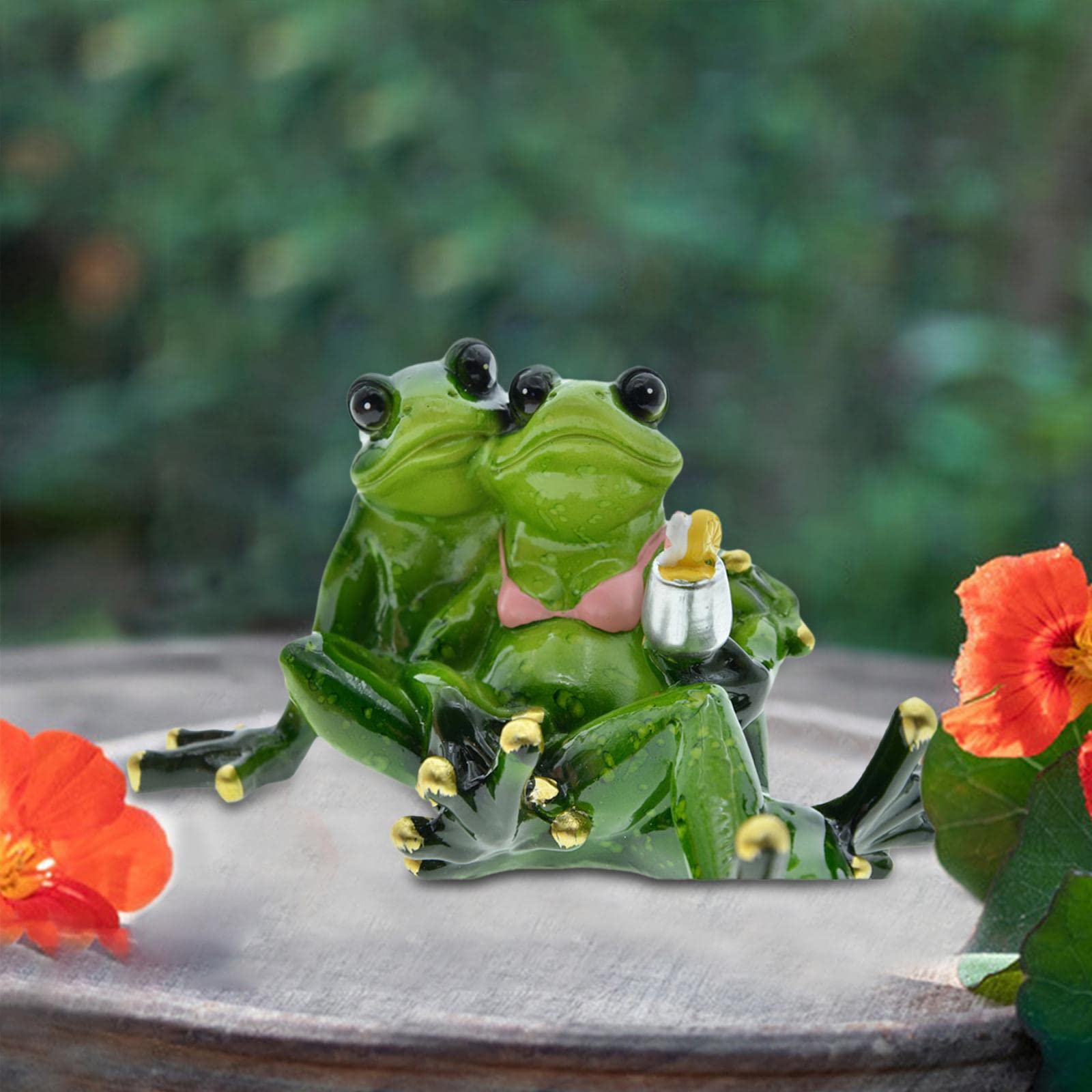 Amazon.com: Duiaynke Cute Frog Ornament Resin Animals Figurine