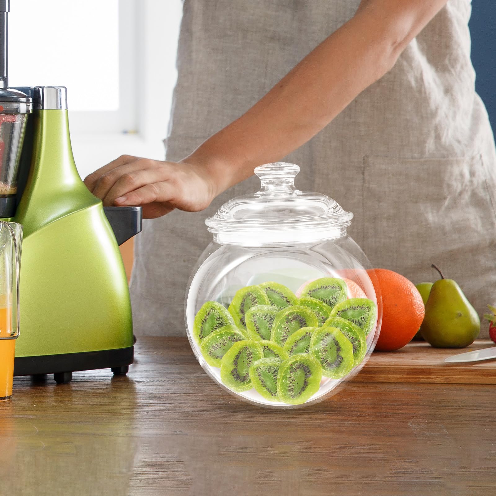 Tarro de Almacenamiento Hermético de Plástico PC 3, 2 L Transparente | Café, Granos y Té, Reutilizable, Resistente al Desgaste, Uso en Hogar y Centro Comercial