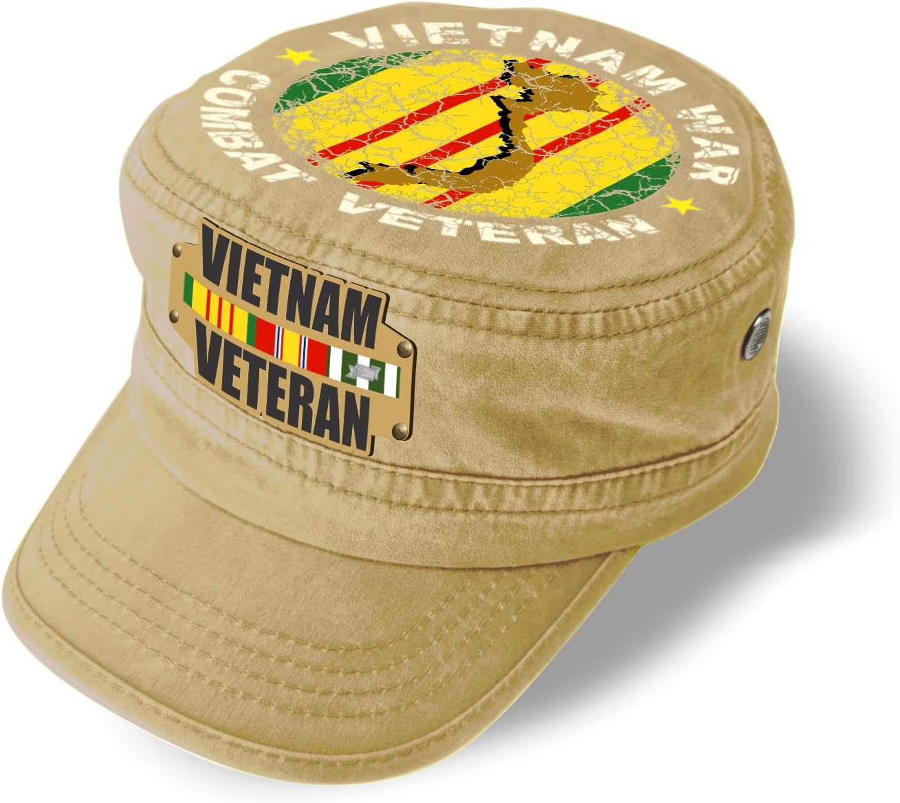 ProStickersUSA Military Cap Vietnam Combat Veteran 3 Ribbons
