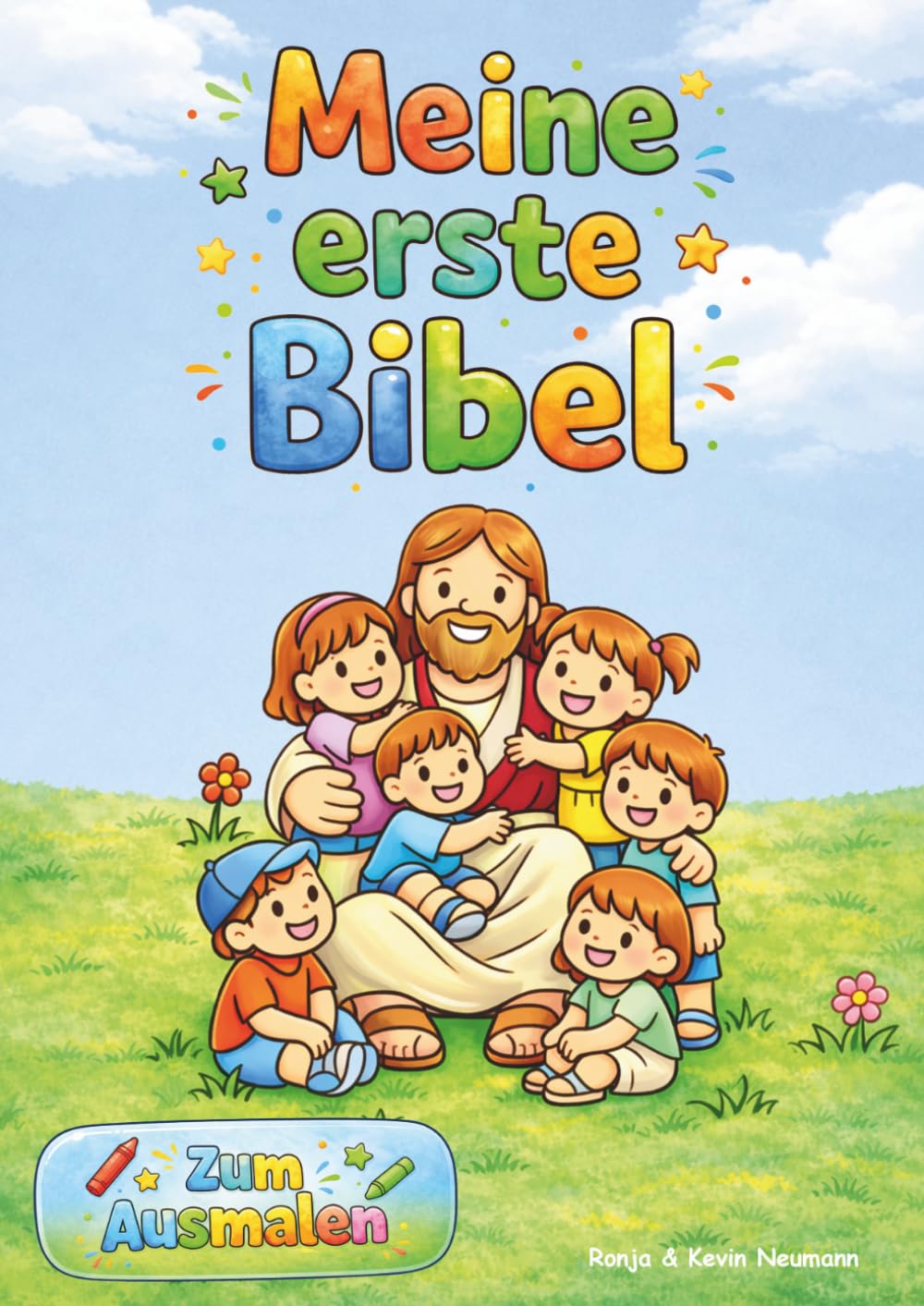 Meine erste Bibel: Christliches Malbuch für Kinder mit kurzen Texten zum Bild