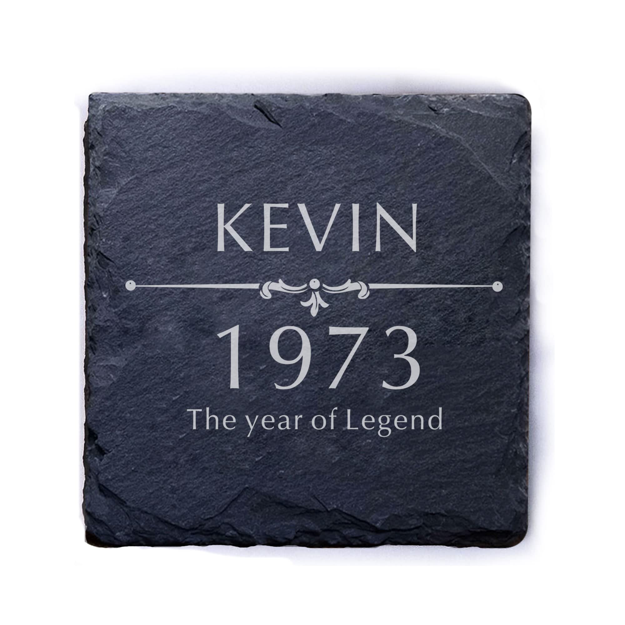 Personalised Coaster Engraved Square Slate Coaster Gift for Man Women Him Her Husband Coasters Cup Mat Gift for Birthday Father's Day Valentine's Day Wedding Christmas(Design 2)