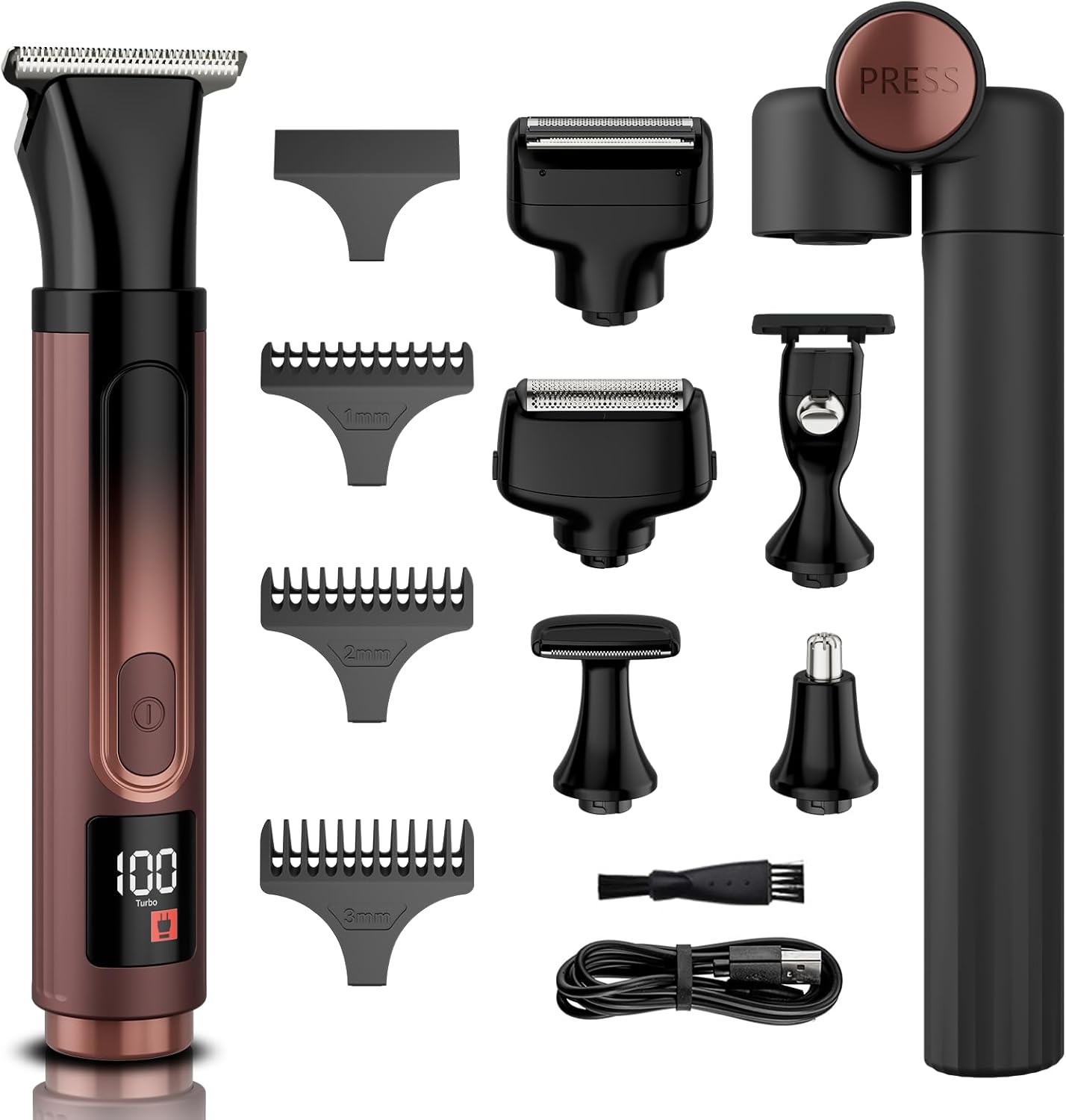 Back Shavers for Men Long Handle, Waterproof Back Shaver with 4 Shock Absorber Flex Heads, Rechargeable Electric Back Razor and Hair Trimmer, Extendable Electric Shaver for Body Grooming, Portable