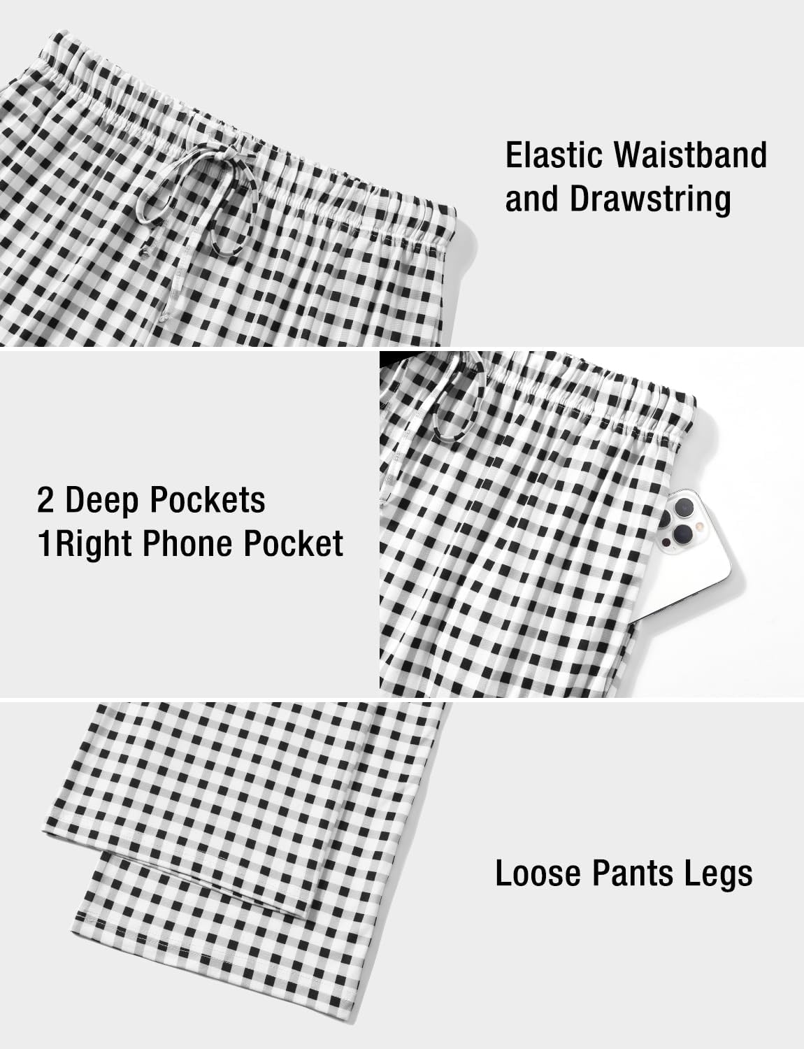 Cosy Pyro 3 Pack Women Casual Pajama Pants Soft Pjs Bottoms Lounge Comfy Sleep Pants with Pocket Drawstring - Image 7