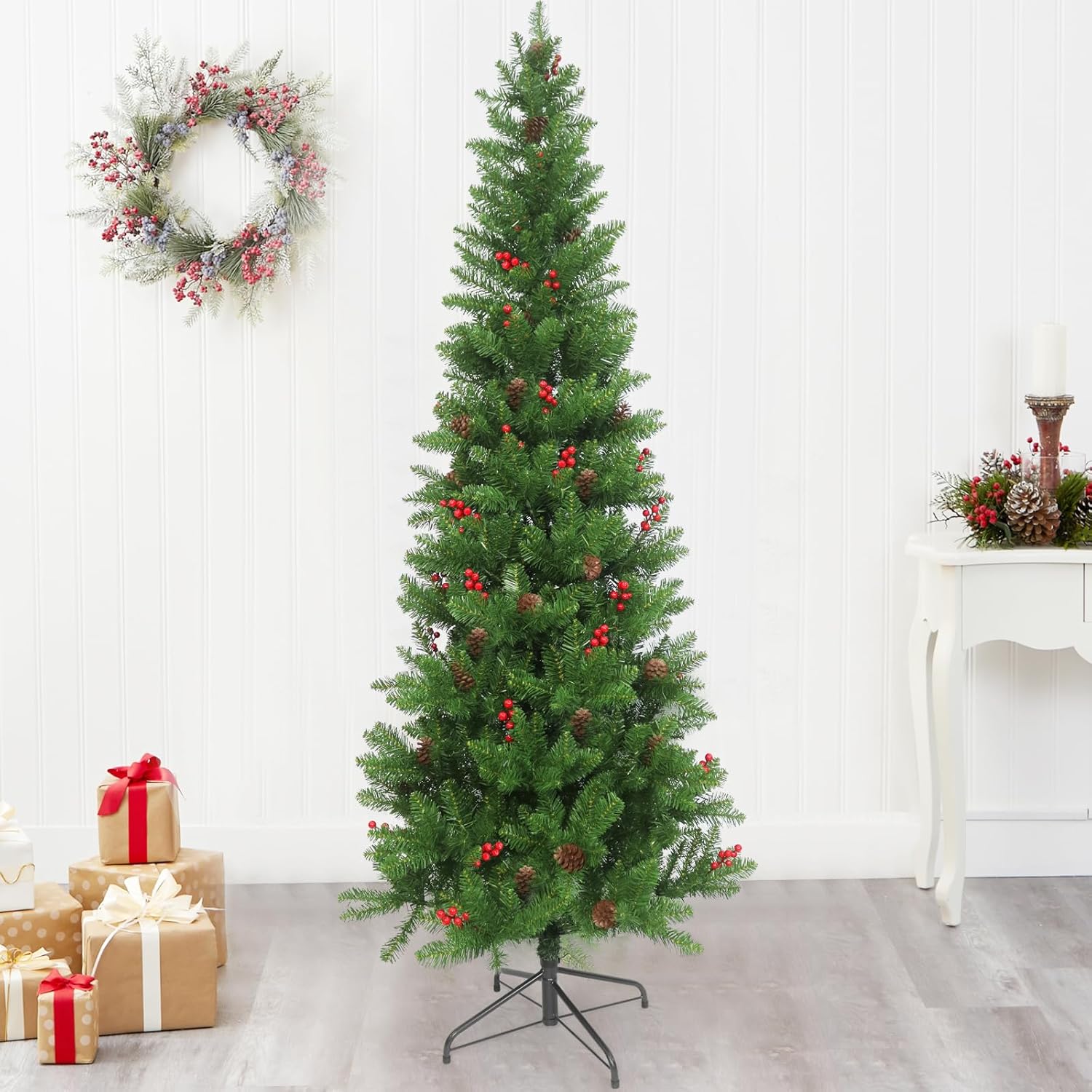 Artificial Christmas Cedar Tree for Outdoor Front Porch Decor, Real Touch Topiary, Realistic Potted Fake Faux Tree Plants for Indoor Garden Holiday Winter Decoration (3FT Green(1 Pack))