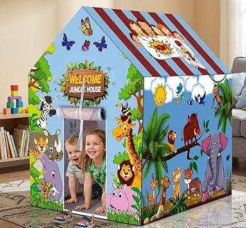 Colorfull and Extremely Light Weight Indoor and Outdoor Kids Play Tent House for Girls and Boys Jungle