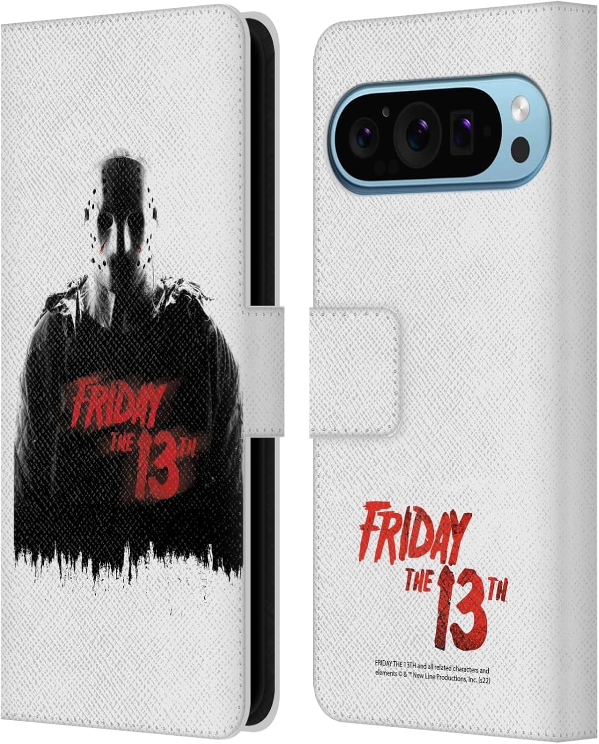 Head Case Designs Officially Licensed Friday The 13th 2009 Jason Voorhees Graphics Leather Wallet Case Compatible with Google Pixel 9 / Pixel 9 Pro