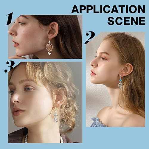 Miniatura 5 de SUNNYCLUE 1 caja de 30 convertidores de aretes de latón, ganchos para abrazar con bucles abiertos, almohadillas para aretes, clips para hacer joyas,