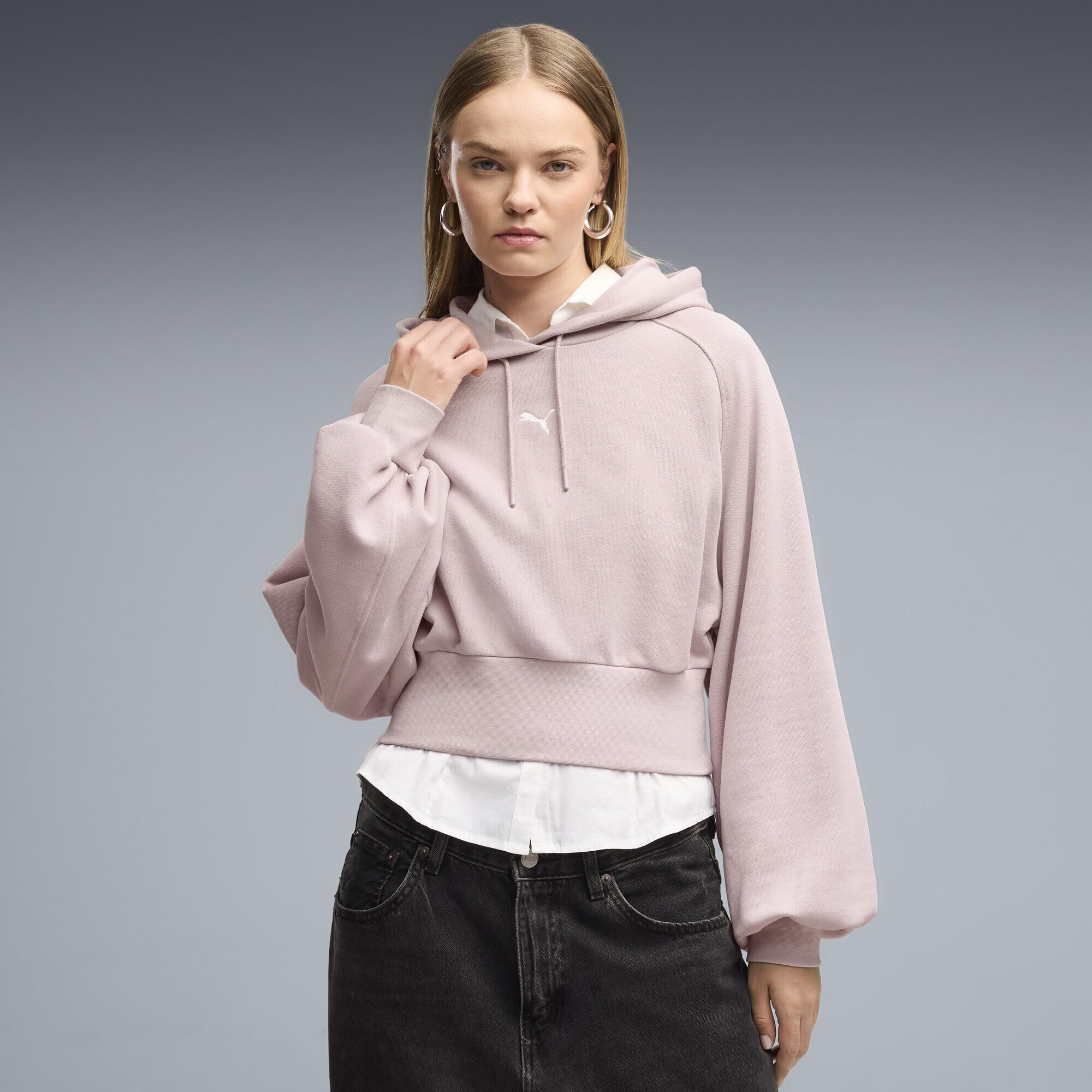 PUMA Sudadera con Capucha Essentials Cropped Balloon Sleeve Mujer