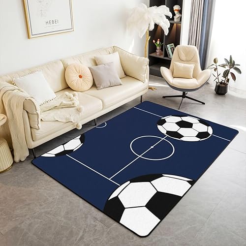 Miniatura 43 de Alfombra decorativa de coche de carreras de 5 x 6 pies 6 pulgadas, alfombra de motocross para interiores para sala de juegos, mesita de noche, sofá,