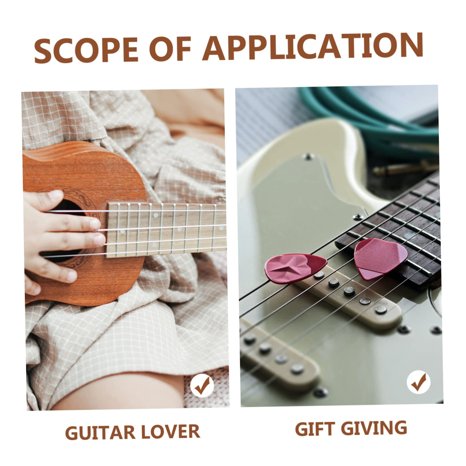 VICASKY 4sätze Holz-Gitarren-Picks Set Mit Praktischer Aufbewahrungsbox Robuste Plektren Für Gitarristen Für Akustik Gitarre Langlebige Holzqualität Inklusive Picks Leicht Und Tragbar