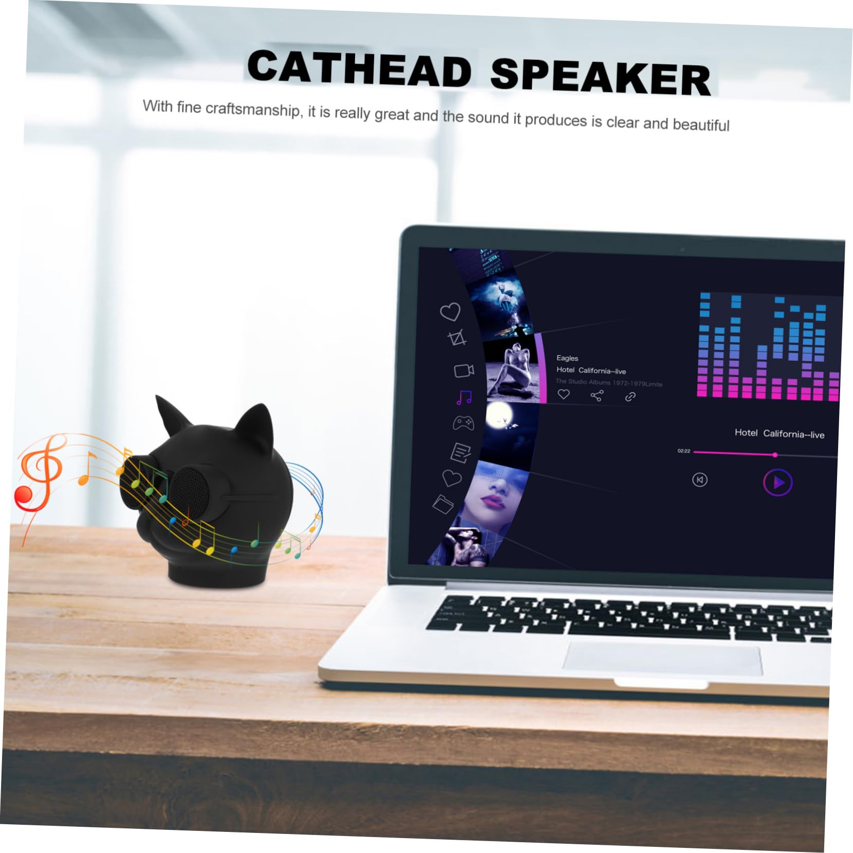 Mini Altavoz Inalámbrico 1500 Mah, Forma de Cabeza de Gato