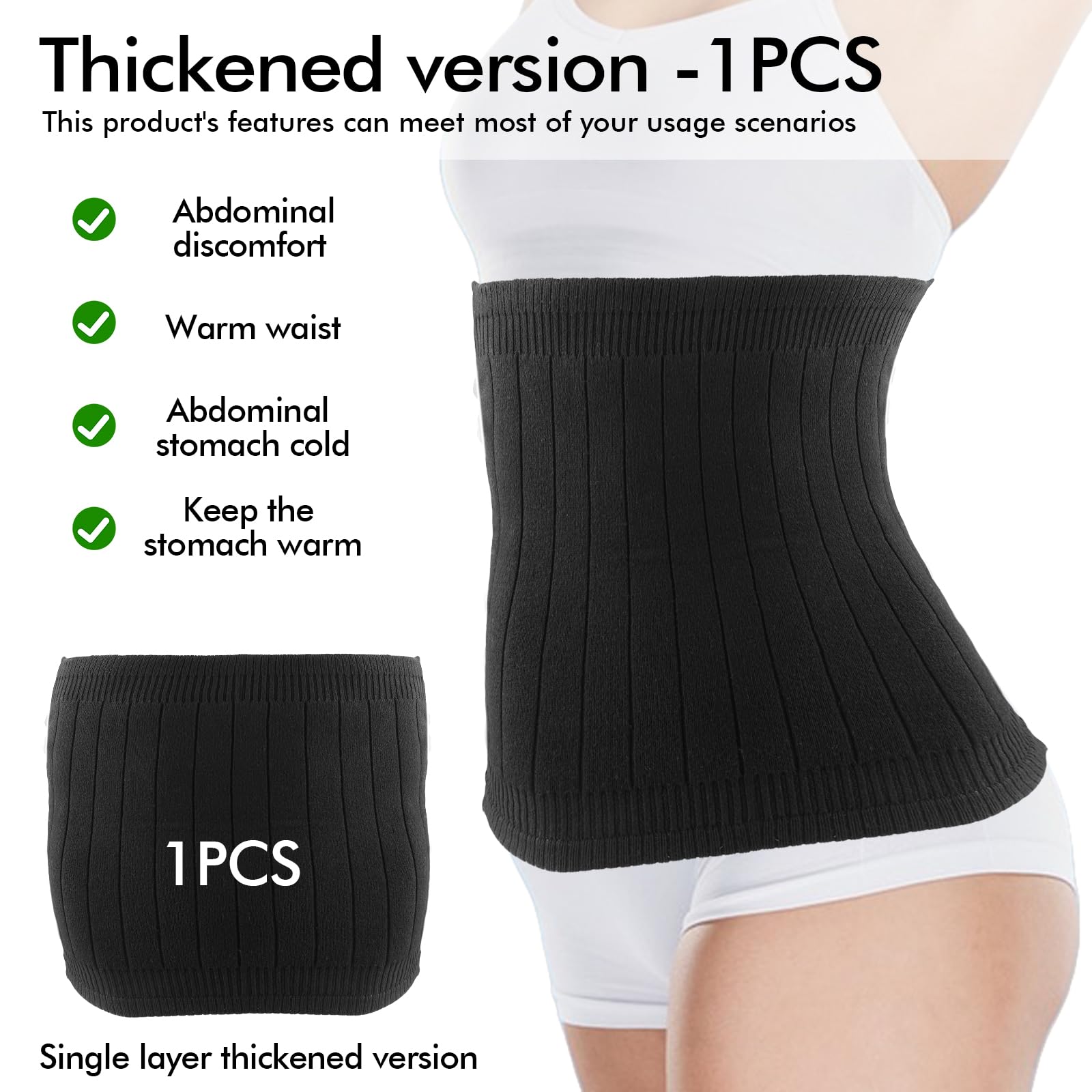 SPORWAY Calentador de espalda de cachemira para mujer: calentador de cintura para invierno, cinturón de calor para riñones, cintura elástica, soporte para cintura, protector de cintura, calentador de