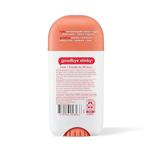Miniatura 10 de Hello Peach - Desodorante sin aluminio para mujeres y hombres, fragancia natural, dermatológicamente probado, sin bicarbonato de sodio, sin