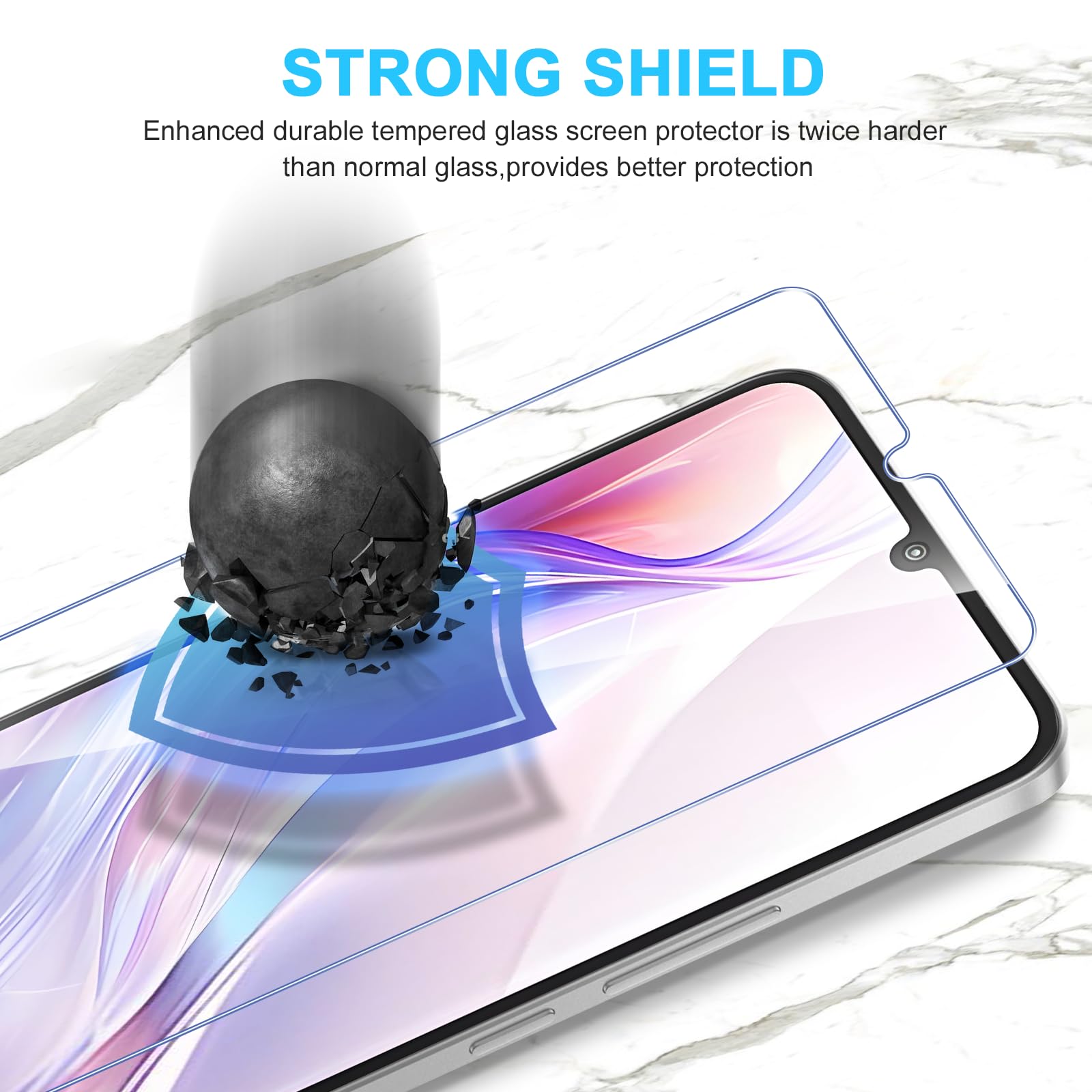 Phoona Vetro Temperato per Xiaomi Redmi 13C 4G/5G, 2 Pezzi Pellicola Protettiva per Redmi 13C, Durezza 9H, Anti Graffio, Anti-Impronte, Senza Bolle(6,74 pollici)