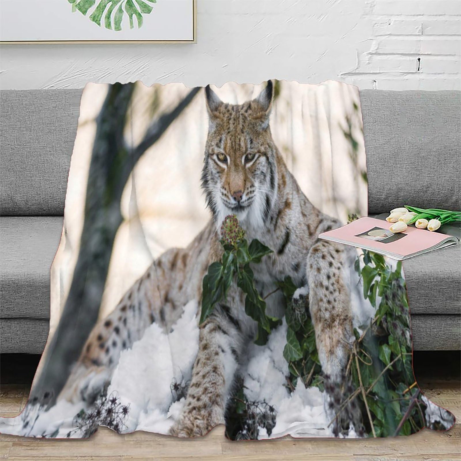 Plaid lynx de voyage chaud pour cocooning et soirées cinéma