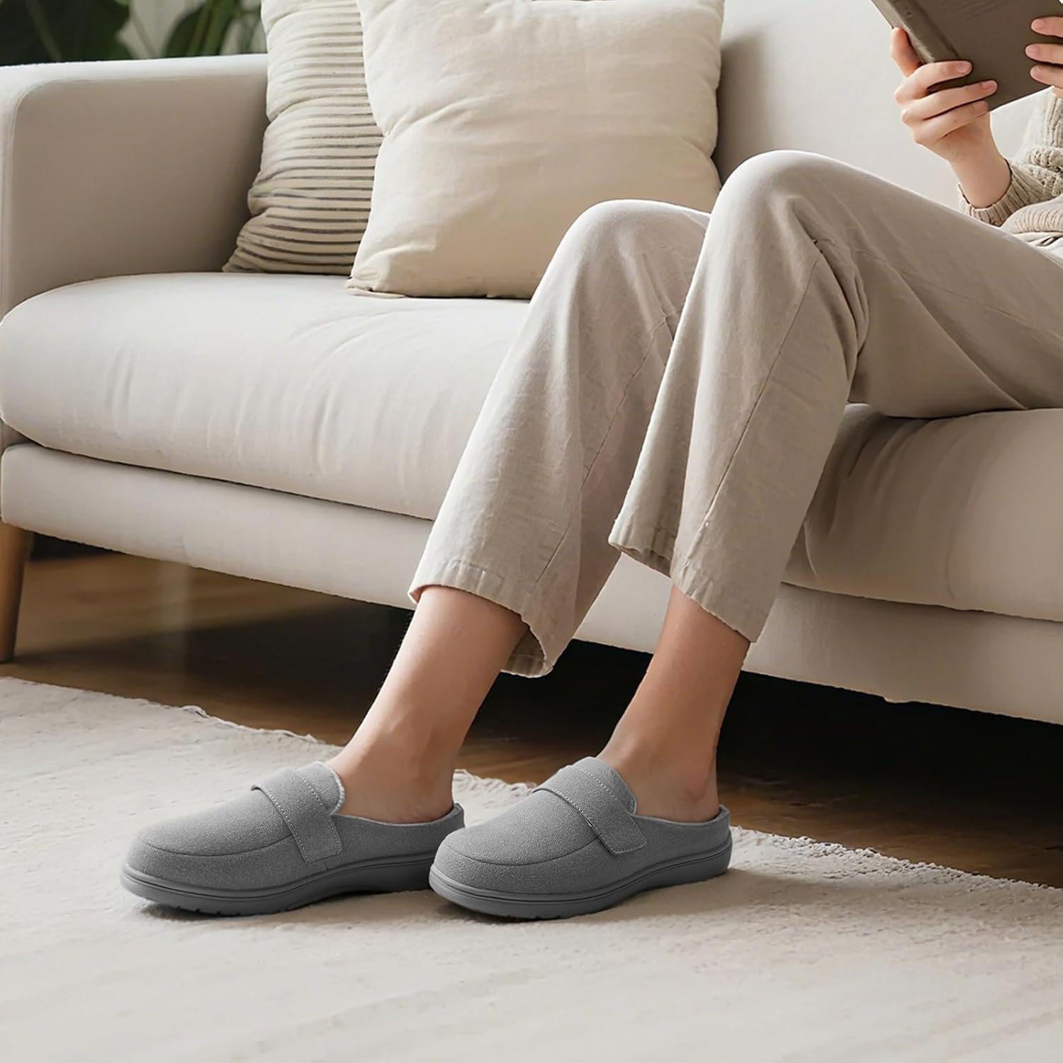 YOLIS Slippers with Arch Support for Women, Comfortable Orthopedic Slippers for Plantar Fasciitis, Non-Slip Women's House Shoes Indoor Outdoor - Image 2