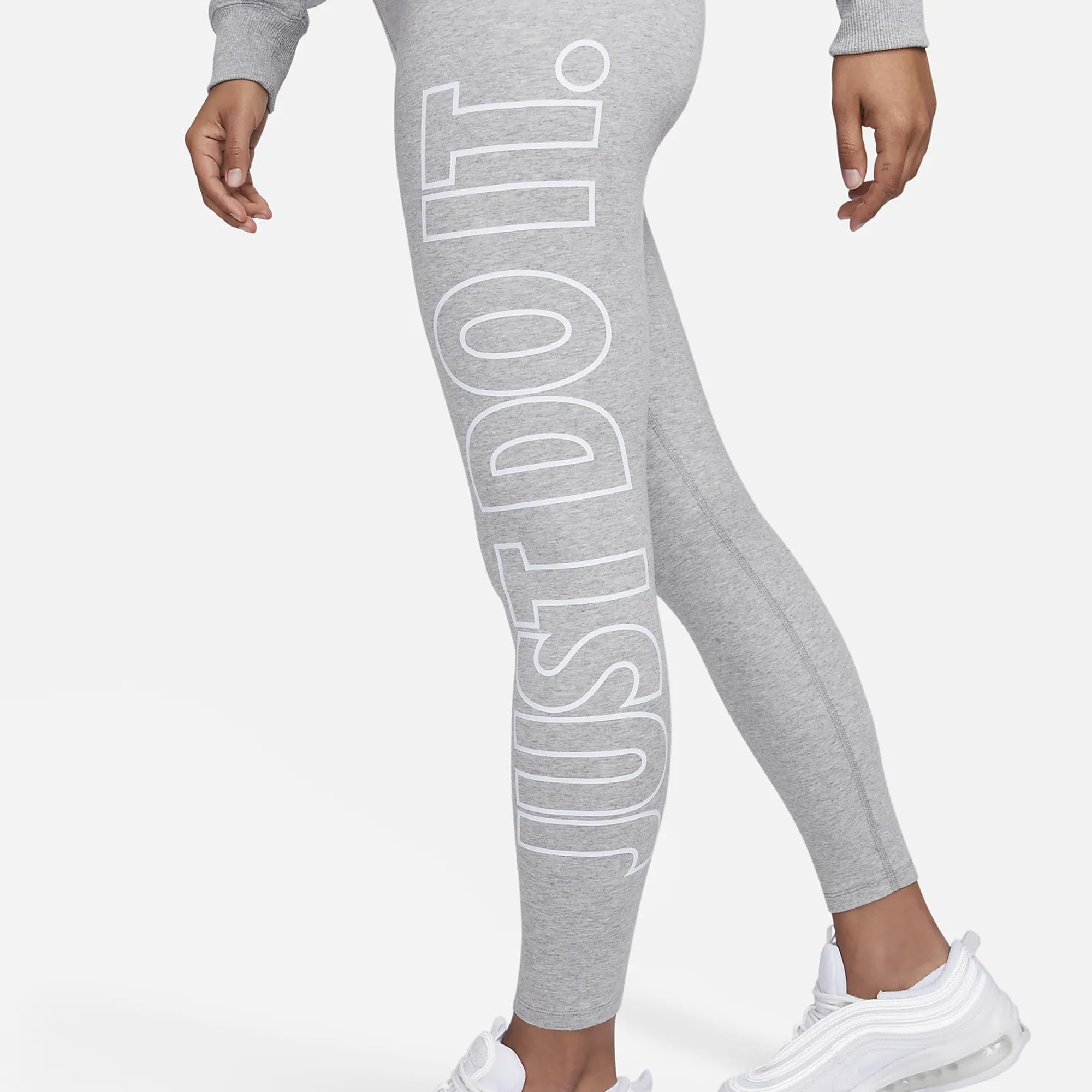 Nike DV7793-063 W NSW NK CLSC GX HR Tight JDI Legginsy damskie Dk Grey Heather/White Rozmiar S, Dk Grey Heather/White, S