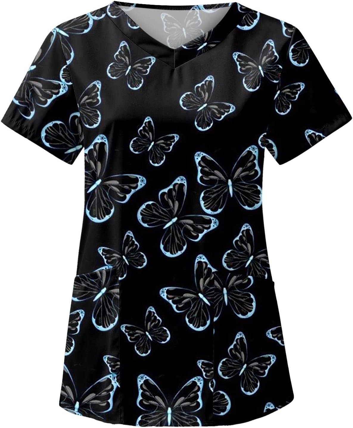 Kasack Damen Pflegekleidung - V-Ausschnitt Mit Tasche Für Medizinische Berufe