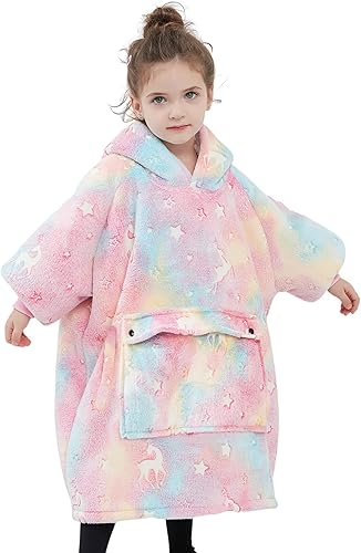 Manta con Capucha Usable NOUKOW Manta Sherpa de Gran Tamaño Sudadera de Franela con Bolsillo Grande