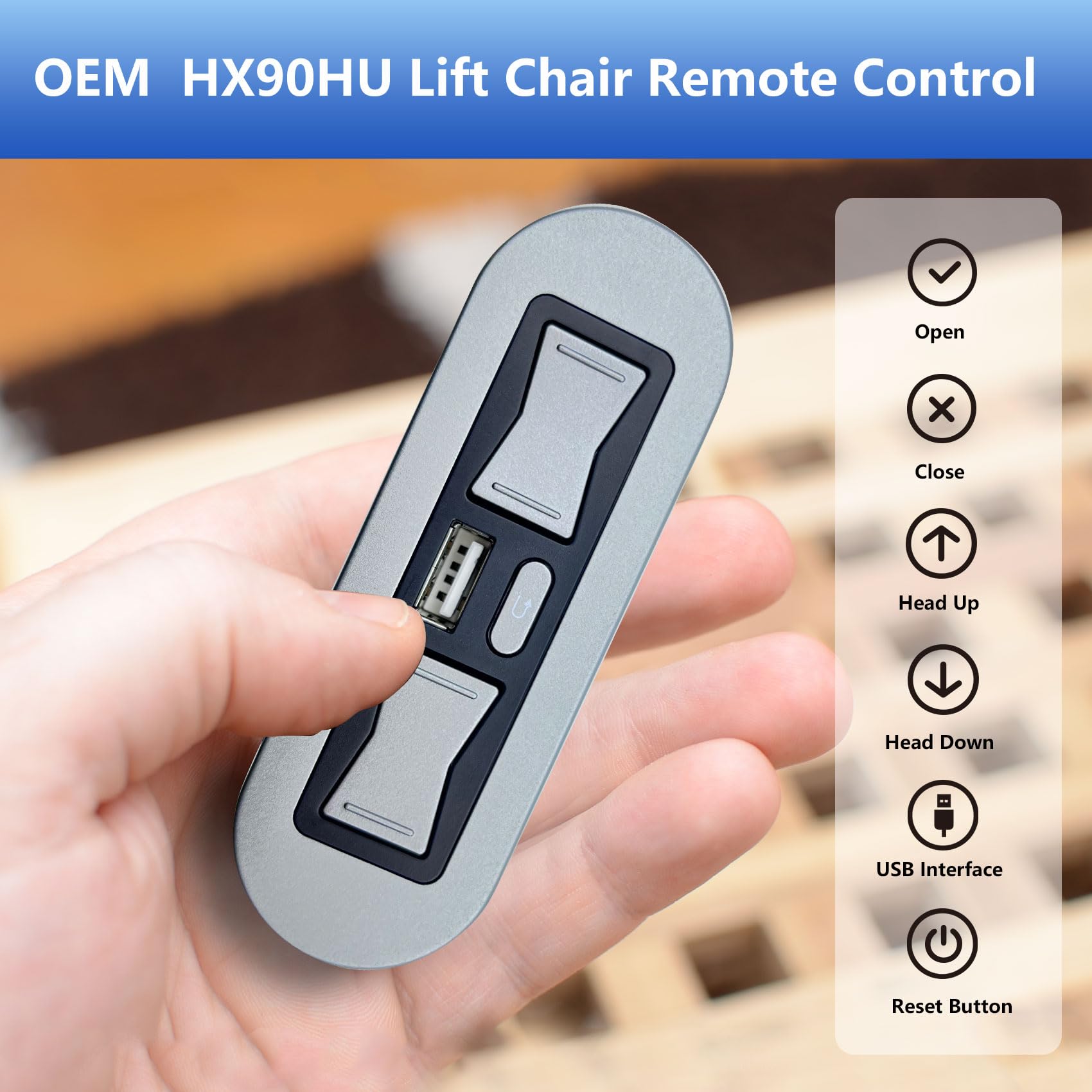 QWORK Handschalter Schalter, Recliner Controller, 2 Tasten 5 Pin, Mit