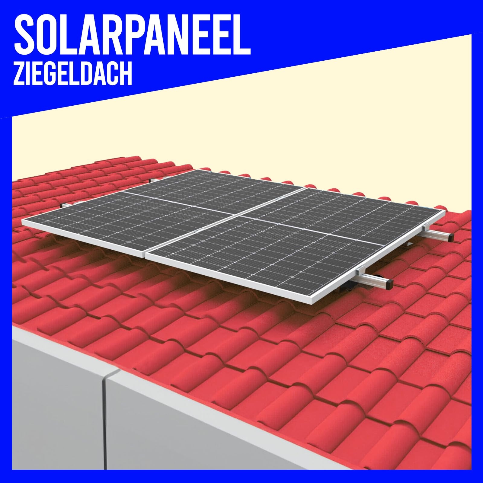 SET 2x PV-Module, PV, Photovoltaik, Aufständerung, Ziegeldach, Dachhalterung, Befestigung, Halter, Halterung, Solar, Solarmodul, Solarpanel, PV Halter, 25-40mm - 0%