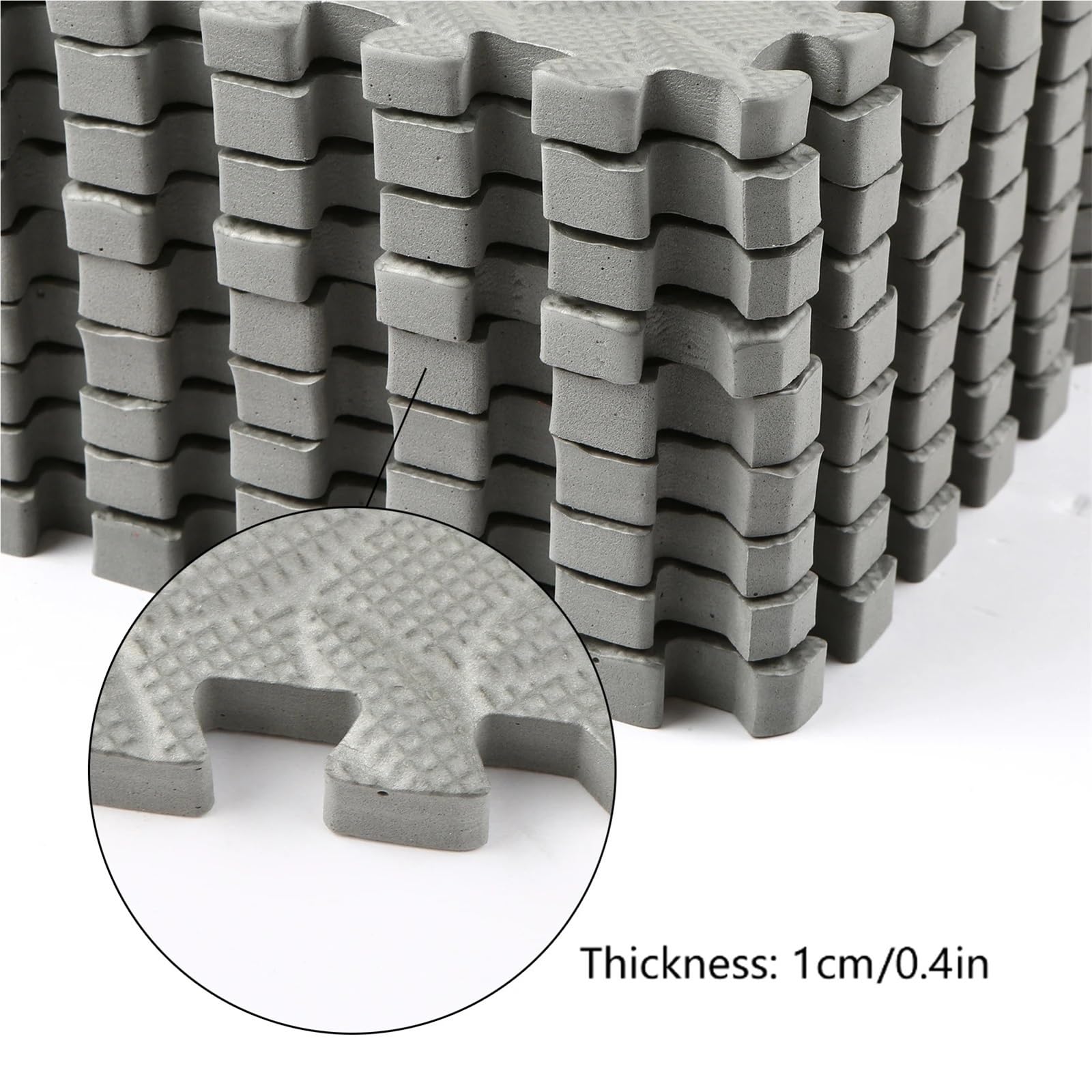 12 Uds. Alfombrilla Gruesa de 15CM x, cojín EVA, Alfombrilla Protectora for Suelo, Antideslizante, Impermeable, Estera Fitness for Interiores, Empalme Entrelazado para Gimnasio(Black)