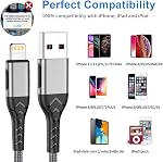 Durcord iPhone Charger, [MFi Certified] 3Pack 10FT USB A Cable for Long Lightning Charger Cable, Fast iPhone Charging Cord for iPhone Xs Max/XS/XR/X/8/7/6S/6/Plus/SE/iPad(Silver)