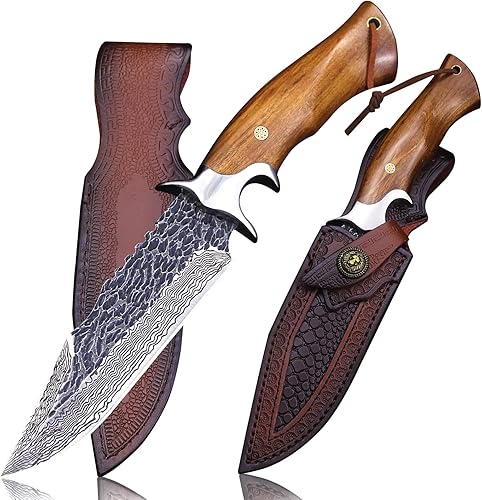 WZD-006 Cuchillo de caza fijo con cuchillo táctico de vaina, adecuado para caza en la selva, senderismo, pesca, rescate y autodefensa, EDC