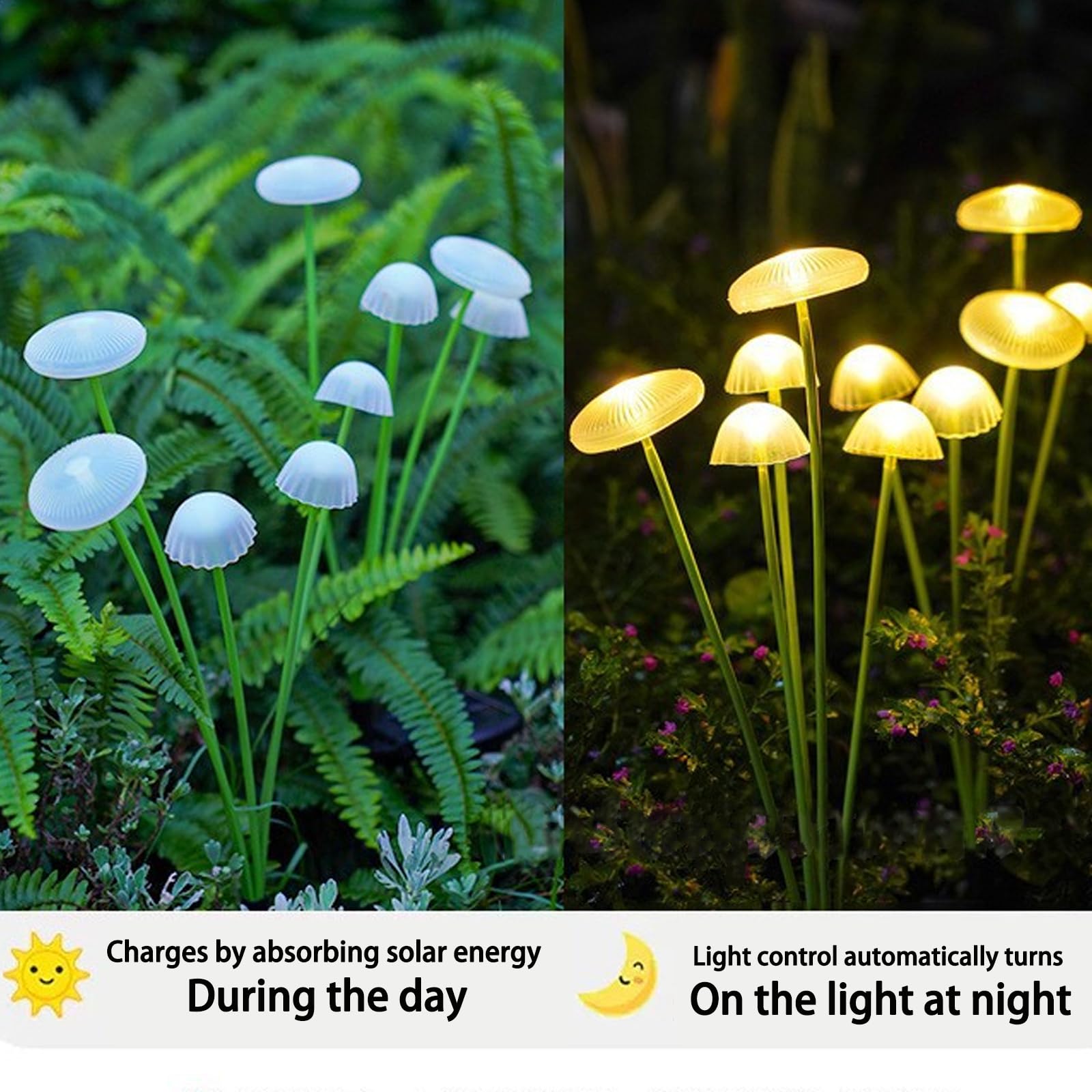 2 Pezzi Lampade Solari per Giardino, 8 LED luce Medusa Solar Lucioles, Oscillante Luce Solare per Giardino Esterno, Patio, Arbusti, Bianco Caldo
