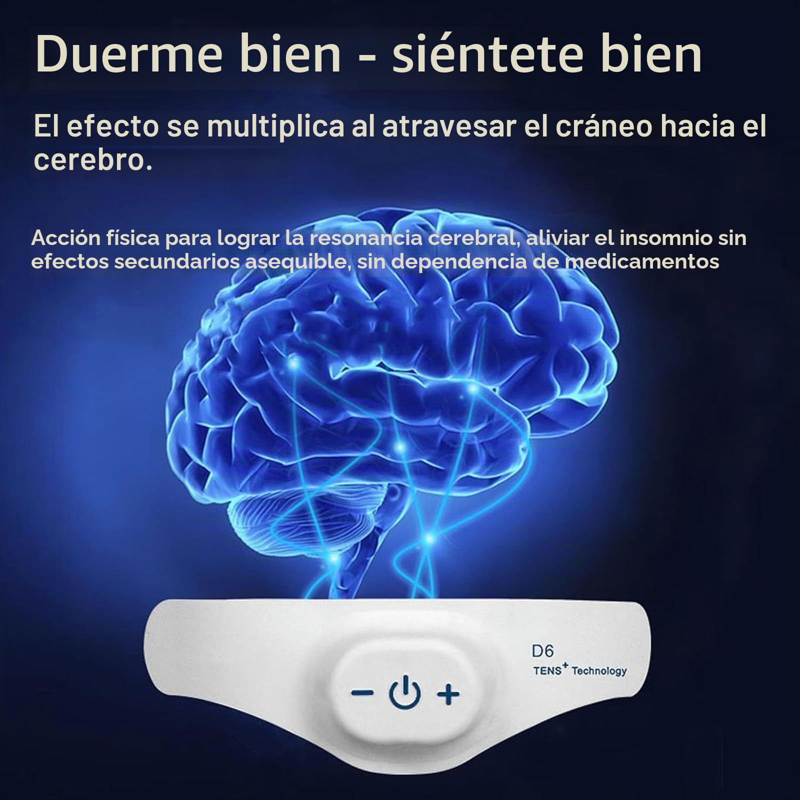 Dispositivo de ayuda para dormir con diadema, masajeador para aliviar el dolor de cabeza con electrodos para migraña, ayuda para dormir, resultados rápidos, para terapia de migraña, alivio del estrés