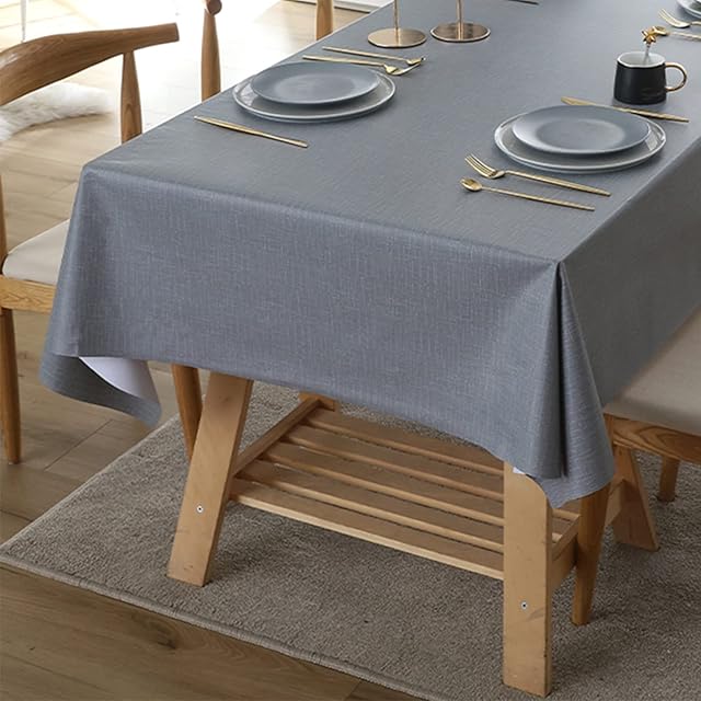 WAIZHIUA Table Cloth 140 x 140cm Square Tablecloth Waterproof Wipeable PVC Table Cover Table Protector for Home Kitchen Restaurant Party Buffet Tabletop Decoration
